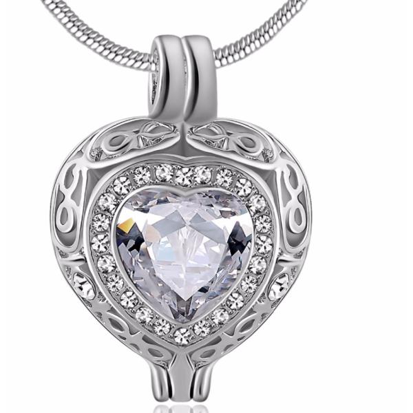 Personalized Memorial Birthstone Cremation Necklace Ashes Urn Keepsake Locket Pendant