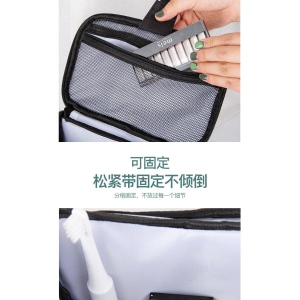 Custom Logo Large 300D Oxford Makeup Toiletry Bag Mesh Hanging Travel For Women Mens Wash