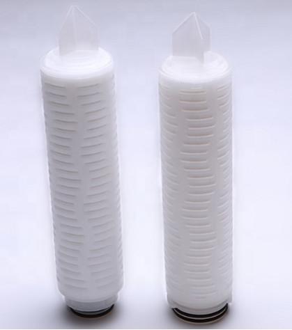 PP / PTFE / PES 10 Inch 0.1 Micron Pleated Filter Cartridge For Water Treatment