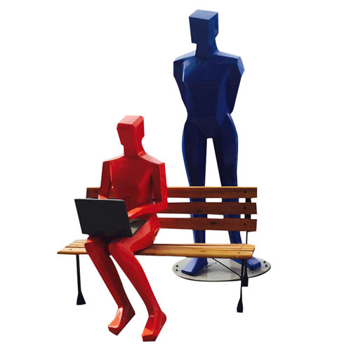 Modern Abstract Human Sculpture Fiberglass Decorative For Shopping Mall