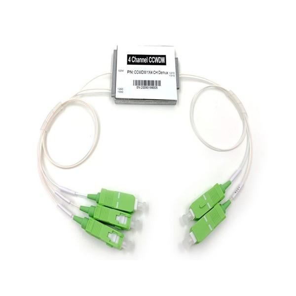 4CH 1270 1290 1310 1330nm CWDM Module 1×4 With SC APC ,0.9mm White Loose Tube,0.5M
