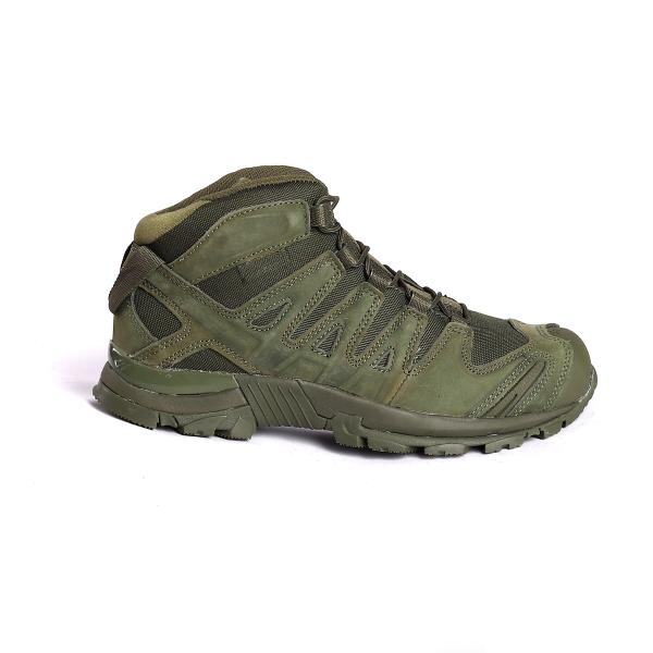 Fábrica de calzado de Shengjie Estilo de combate Botas de punta baja Ligero Respirante de malla verde superior Calzado al aire libre