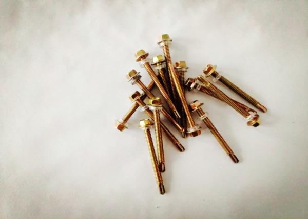 Self Tapping Hex Head Metal Screws , Galvanized Self Tapping Screws Metal Roofing Fastener