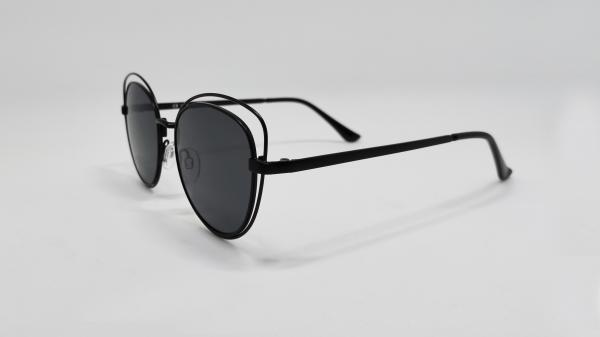 Women's Oversized Polarized Metal Frame Mirrored Cat Eye Sunglasses