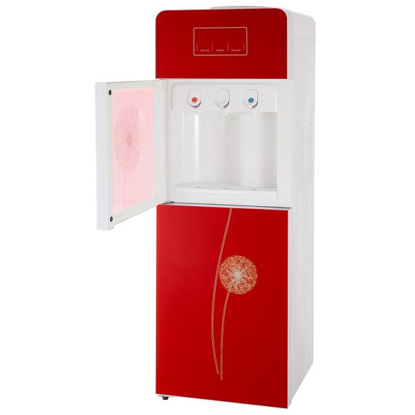 Big Model Hot Cold Water Dispenser With Refrigerator Cabinet 3 Taps