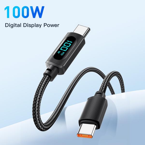 Essager LED Digital Display Customised 1M 2M Cable OEM/ODM 27W 100W Fast Charging USB Cable For Mobile Phone