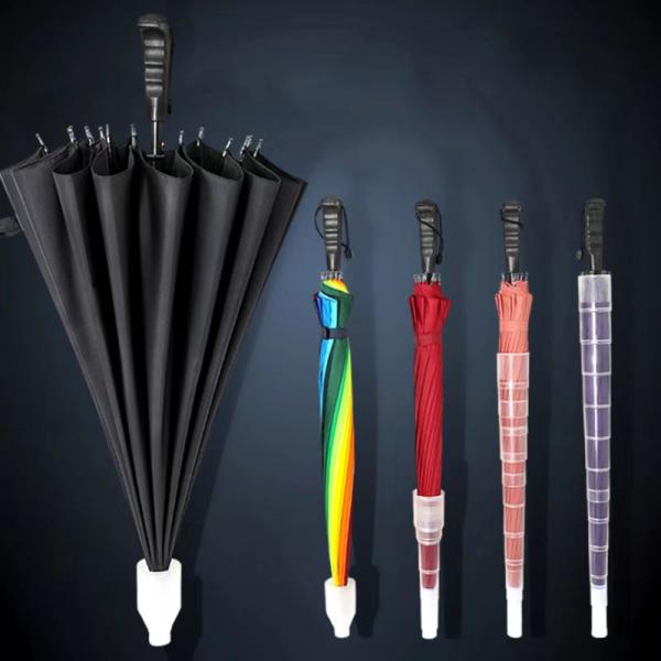 Wholesale 16ribs Strong Frame Automatic 23 inch Straight Umbrella with Waterproof Case Keeping Dry