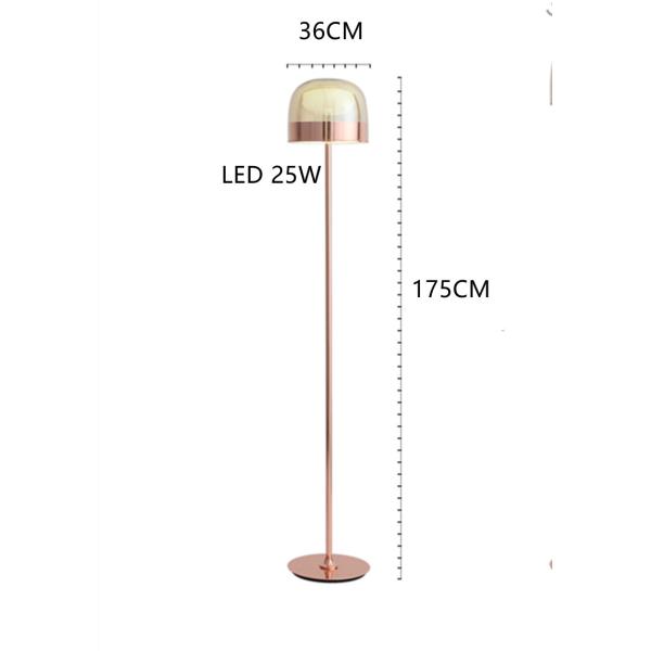 Modern Lighting Led Floor Lamp Smoke Or Copper Glass Standing Lamp Equatore LED Floor Lamp(WH-MFL-159)