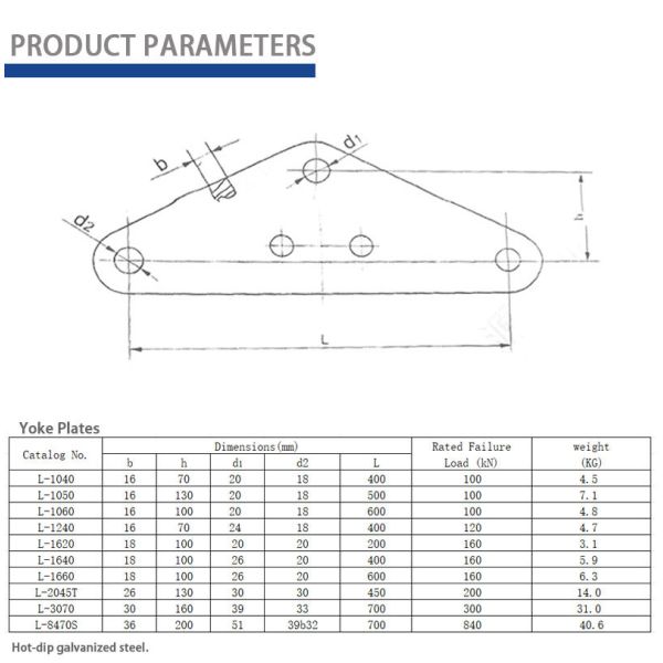 Multi Functional Yoke Plate Anti Corrosion High Strength Electric Power Fittings