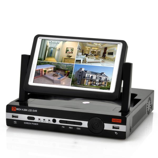P2P H.264 4 Channel D1 DVR System with 7 Inch LCD Display Screen,HDMI,RS485