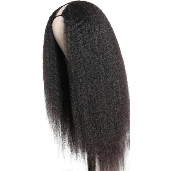 Virgin Hair Advantage Kinky Straight Human Hair Glueless U Part Wig for Bulk Purchase