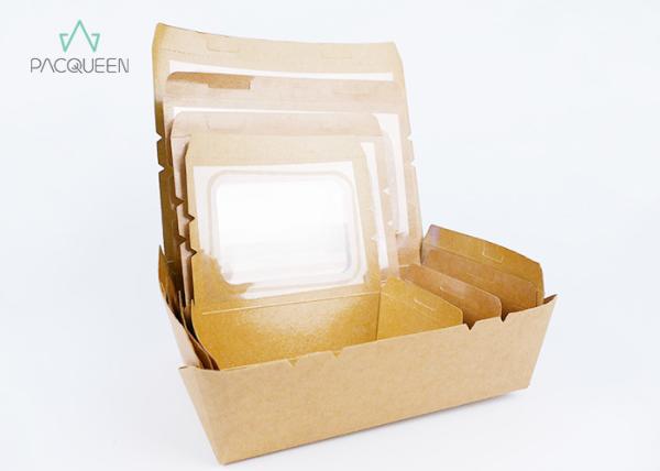 Food Grade Customized Paper Takeaway Boxes With Clear Window For Food Stores