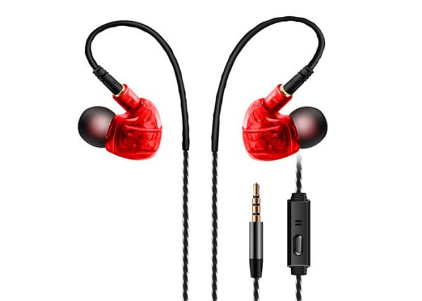 Portable Wired Sports Earphones , Stereo Sound Metal In Ear Earphones