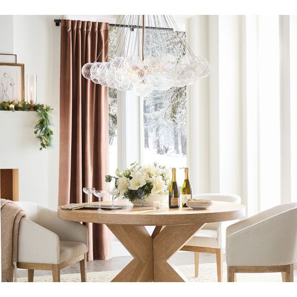 Yihao Simple Vintage Brass Finish Pendant Chandelier with 2700K Warm White Light for Modern Simple Luxury Living Room