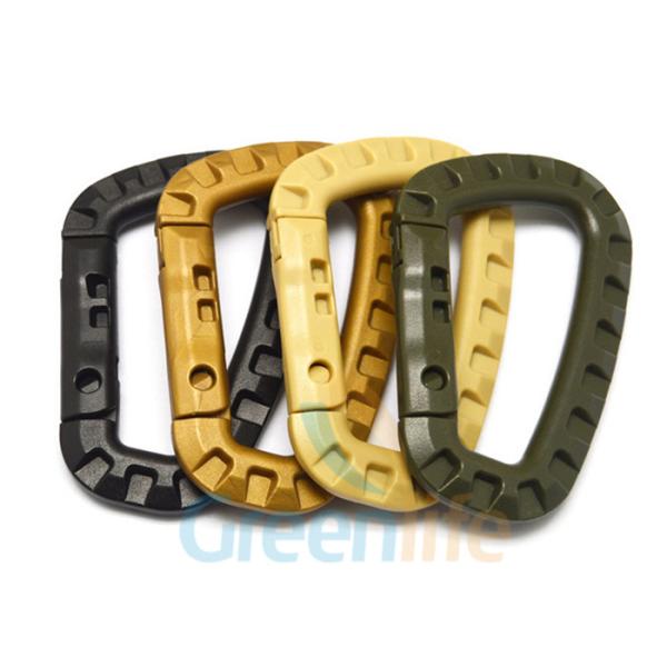 Army Green Plastic Big Snap Hook Carabiners Customized Bone Shape 85 * 56mm