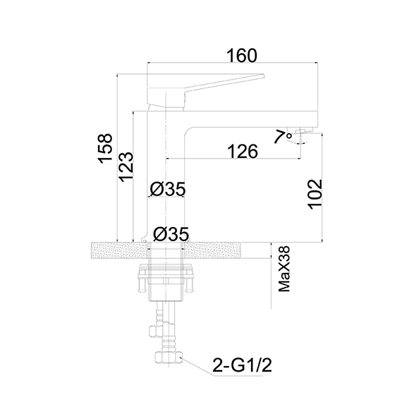 Durable Basin Mixer Faucet 158mm Modern Bathroom Sink Faucet Corrosion Resistant Orin OR16721