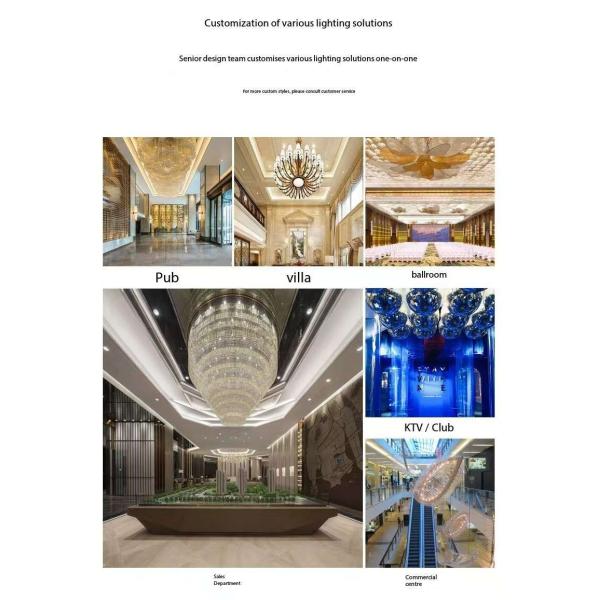 Custom Big Large Hotel Lobby Banquet Hall Murano Glass Pendant Light Modern Luxury Chandeliers For Wedding Hall Decorations