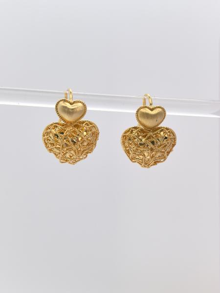 24K assorted earring heart shape new gold jewelry.