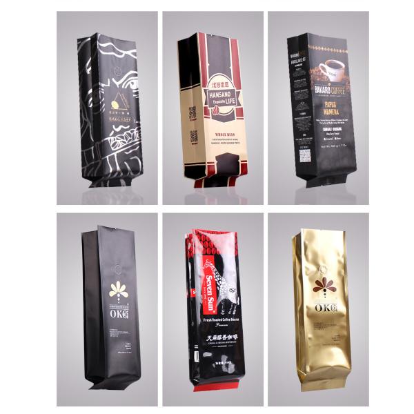 Matte Zipper Aluminum Foil Stand Up Pouch For Ground Coffee Granule Powder Bean