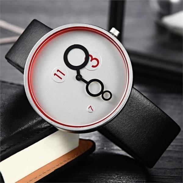 220mm Strap Women Quartz Watch PU Nubuck Leather Mineral Tempered Glass