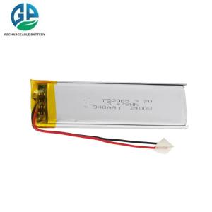 KC CB IEC62133 Липо аккумуляторный пакет 752065 940mAH Литий полимерная ячейка Липо аккумулятор 3,7в 10ah отслеживающий аккумулятор