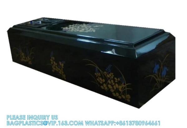 Paulownia Solid Wood Coffin With Carving Funeral Wood Casket Dome Coffin Wooden Casket Dome Shape