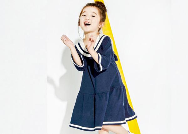Pretty Cotton Size 4 Kids Girls Clothes Jersey 3 4 Sleeve Girls Fall Dresses With Pocket