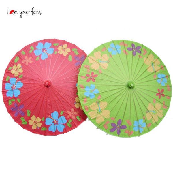 Chinese Classical Style Decorative Flower Oil Paper Umbrel Bamboo Craft Silk Cloth Umbrella