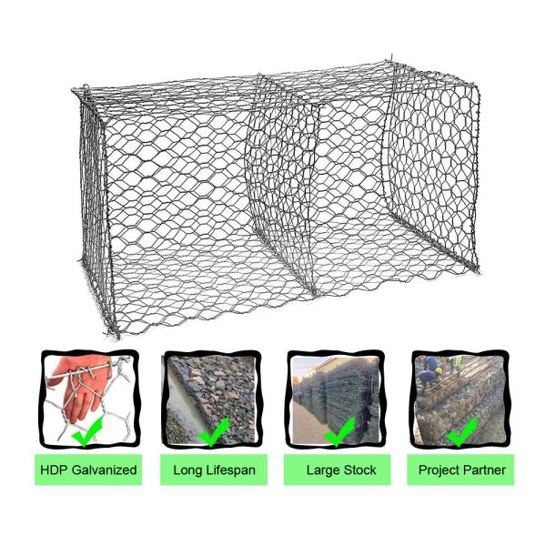 cesta galvanizada 8x10cm 2.7mm de 6x2x0.5m Gabion