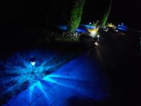 A paisagem posta solar do caminho 20h do jardim ilumina luzes exteriores postas solares do diodo emissor de luz
