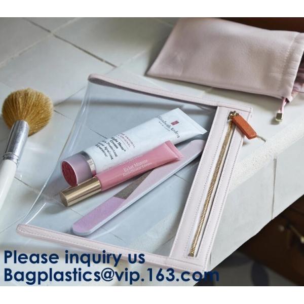 OEM Makeup Cosmetic Bag Commodity Package Packing Soft Customized PVC Slider,Portable Washable Storage Bag Makeup Zipper