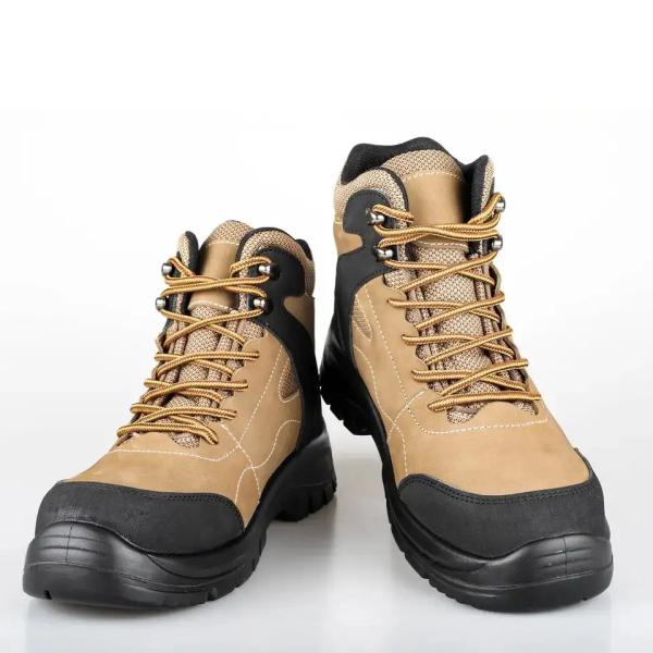 Yellow Steel Toe Cap Work Shoes CE Mens Nubuck Boots For Winter