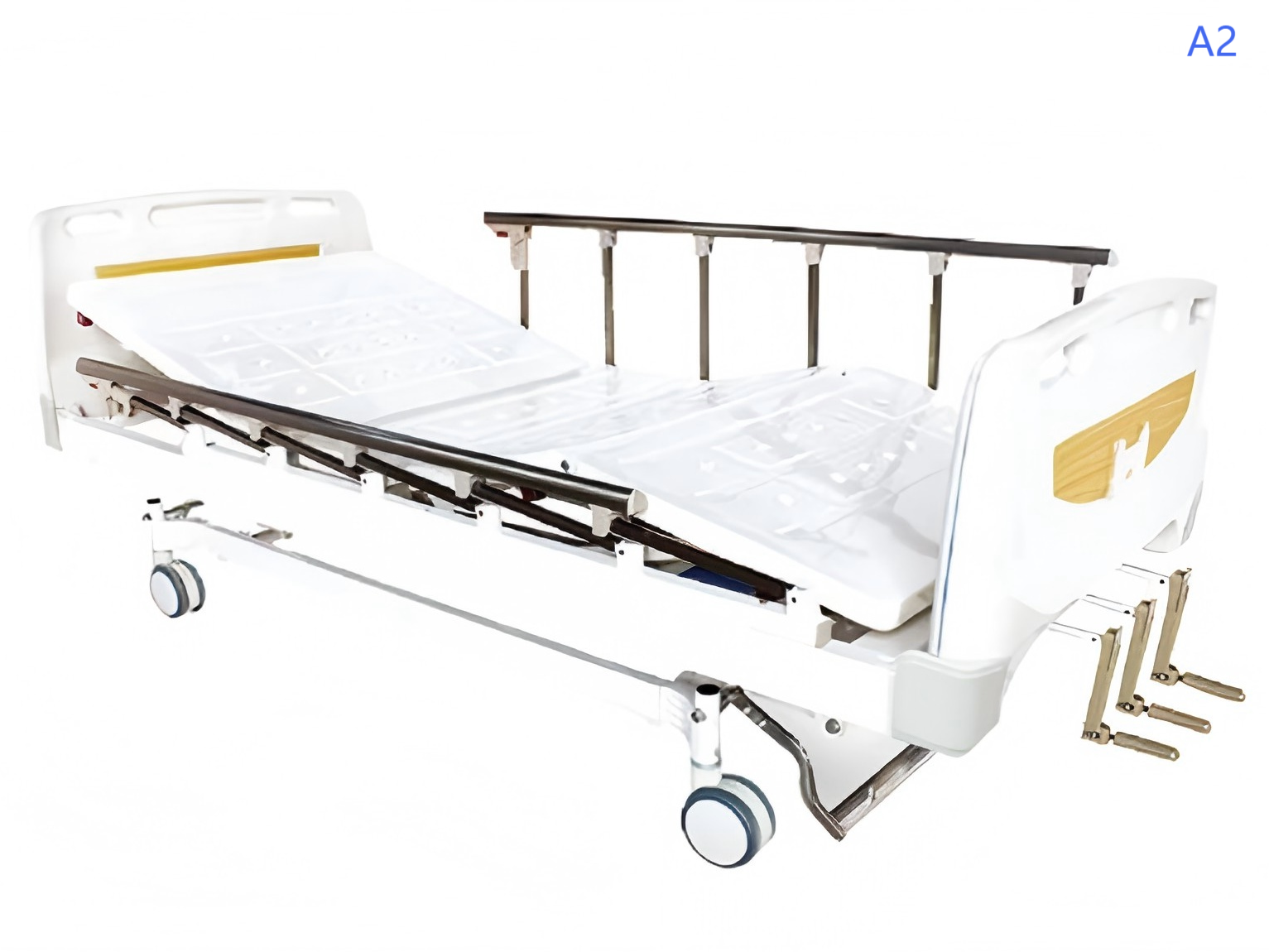 Triple-Wall Guardrail Manual Three-Crank Nursing Bed Series - Models A1, A4, A7