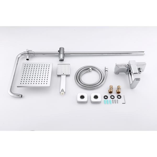 Bath Room Chrome Plated Stainless Steel Wall Mount Faucets Taps Bathroom Rainfall Shower Set