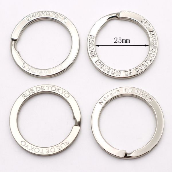 Carbon Steel Flat Key Rings Chrome Matte Black Key Ring 30mm