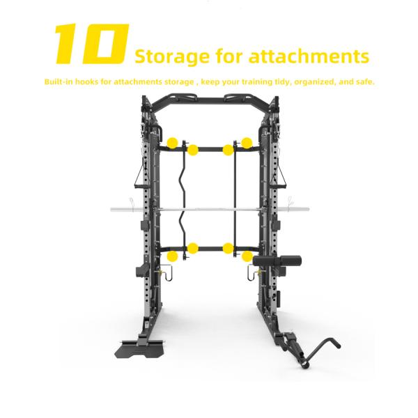 Custom Design Silver Grey Metal All in One Trainer Smith Machine for Home Workouts