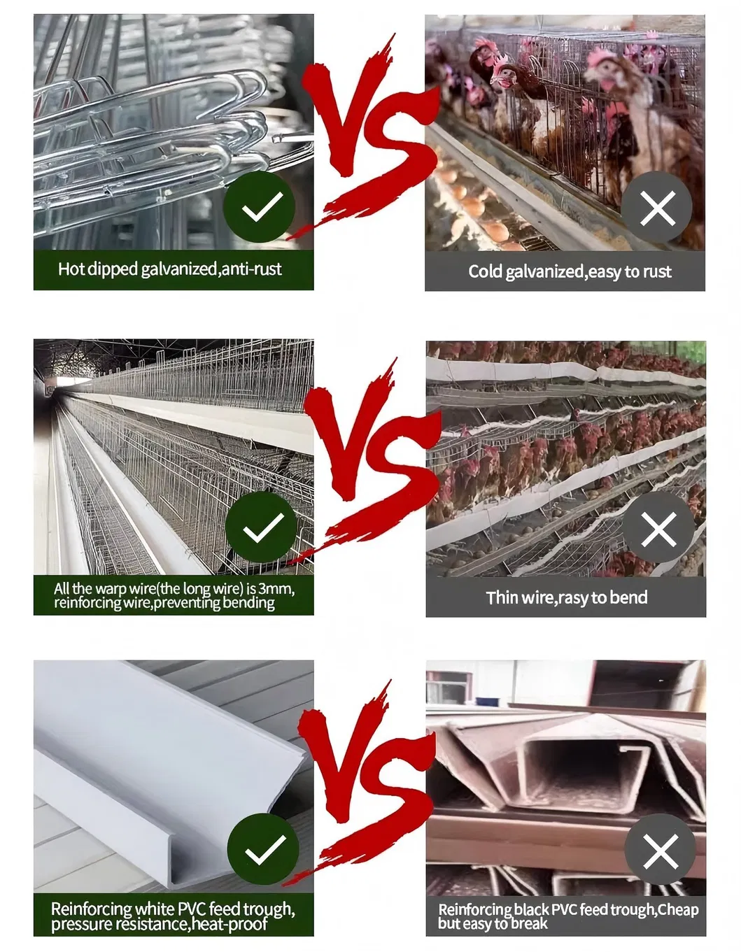 Poultry Farm Chicken Coop House A Type Hot Dipped Galvanized Layer Cage