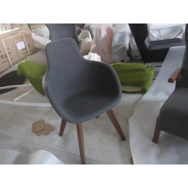 Scoop Shape Fiberglass Dining Chair High Back Wood Legs For Living Room