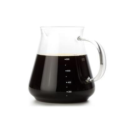 Transparent Glass Hand Drip Coffee Pot Kettle Machine With Handle 600ml
