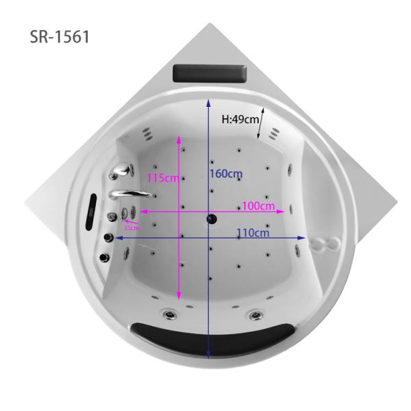 Ушат джакузи угла человека ванн 2 массажа воздушного пузыря с ТВ 1810x890