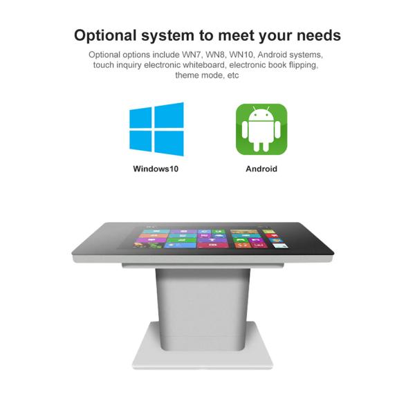 Restaurant Coffee Shop Multi-Touch Interactive Table 4k 43 Inch Waterproof Windows OS