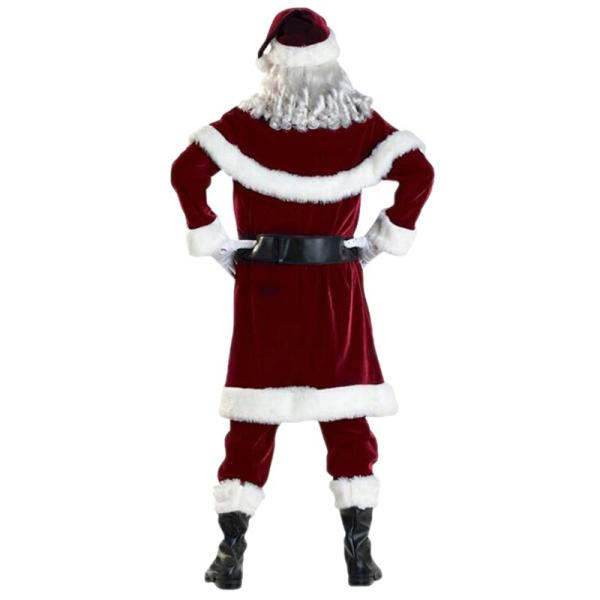 Рождественский плюс-размер Красный Санта Клаус Косплейный костюм 11 штук