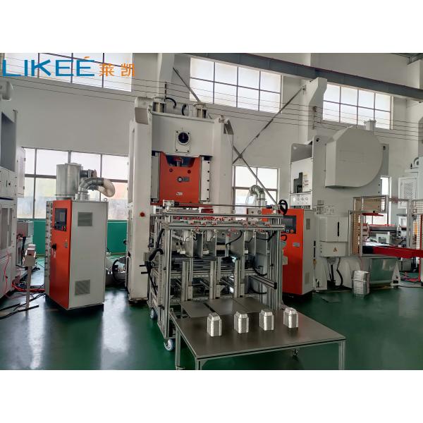 12000pcs/h Speed Mitsubishi PLC 4 Ways White Appearence Aluminum Foil Tray Making Machine