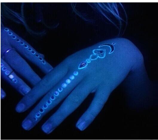 Metallic glow in the dark temporary tattoo, glow tattoo, flash tattoo