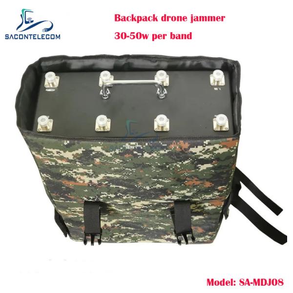 8 Bands 400W Power Backpack Drone Signal Jammer with 500-1500m Range for UAV Defense