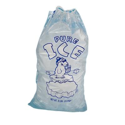 Saco de gelo de injeção reusável do cordão do LDPE 1.5mil biodegradável