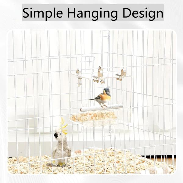 OEM Transparent Lucite Acrylic Bird Feeder With Automatic Seed Dispenser Easy Install