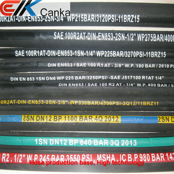 SAE J517 R1AT R2AT steel wire braid hydraulic hose