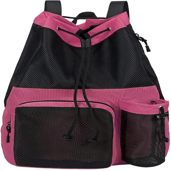 Accepable OEM/ODM Bow Pattern Mesh Gym Backpack for Swimming Pool Beach Yoga Work Gear