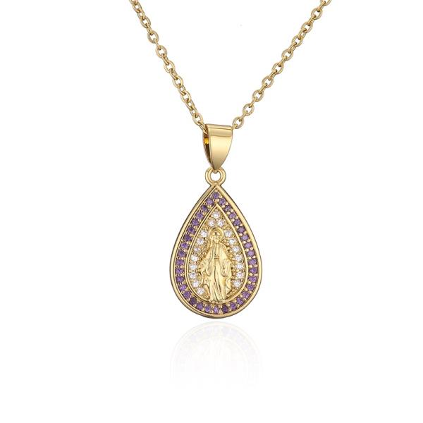 Ожерелье девой марии женщин моды ювелирных изделий золота циркона 14k привесное